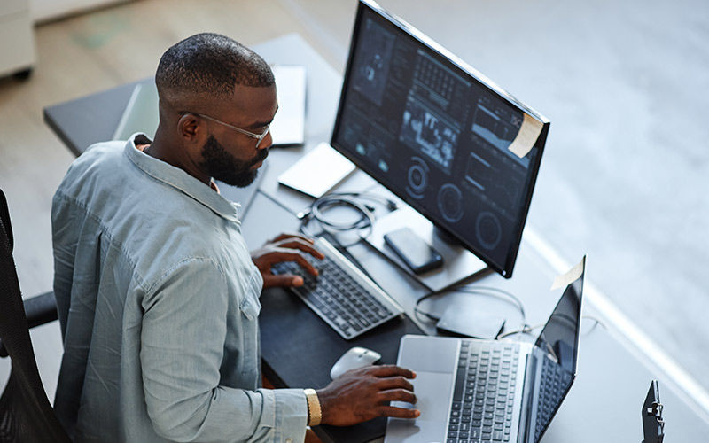 Man working behind his desk