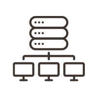 Icon depicting IT infrastructure