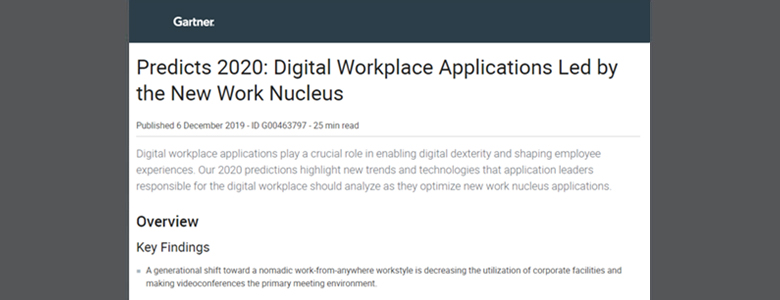 Article Gartner Predicts 2020: Digital Workplace Applications Led by the New Work Nucleus Image
