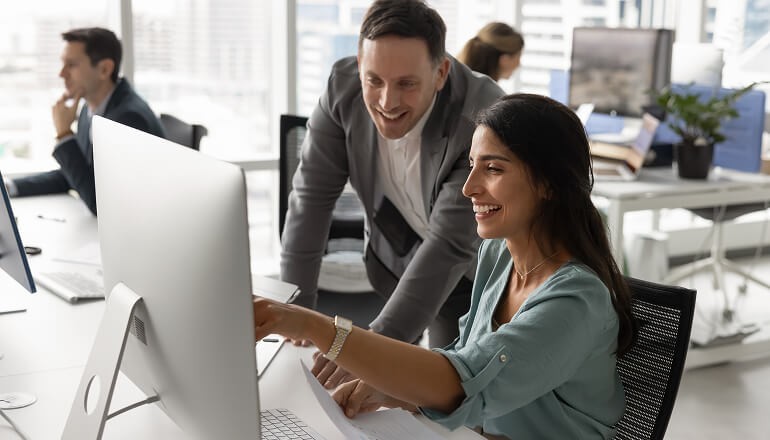people on desktop
